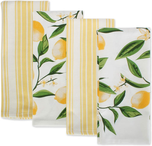 Lemon Bliss Kitchen Collection, Dishtowel Set, 4 Count