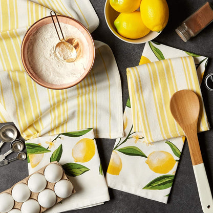 Lemon Bliss Kitchen Collection, Dishtowel Set, 4 Count