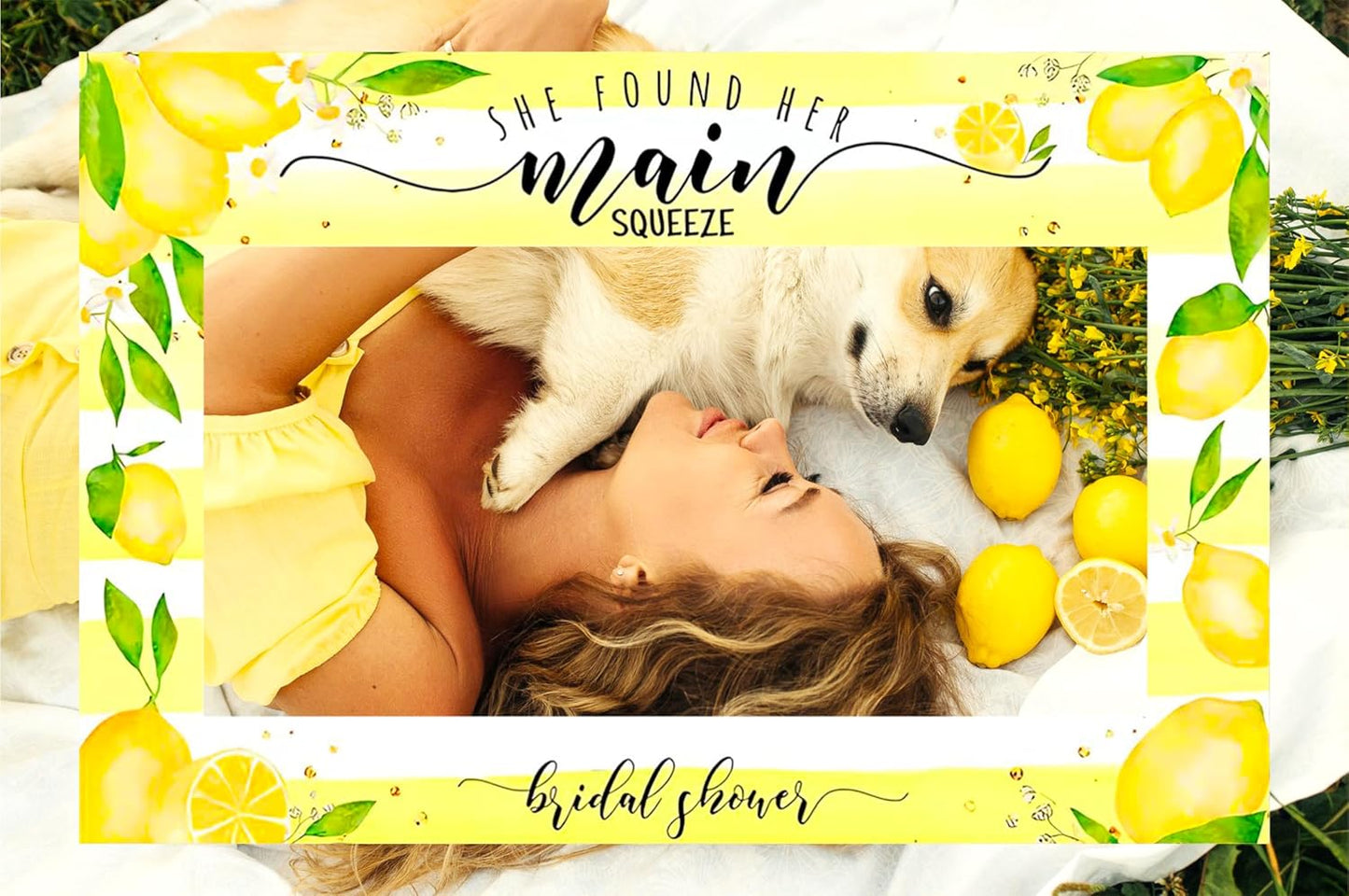 Lemon Bridal Shower Party Photo Booth Props Lemon Citrus Lemonade Theme Bride to Be Bachelorette Wedding Engagement Final Fiesta Hen Party Decor