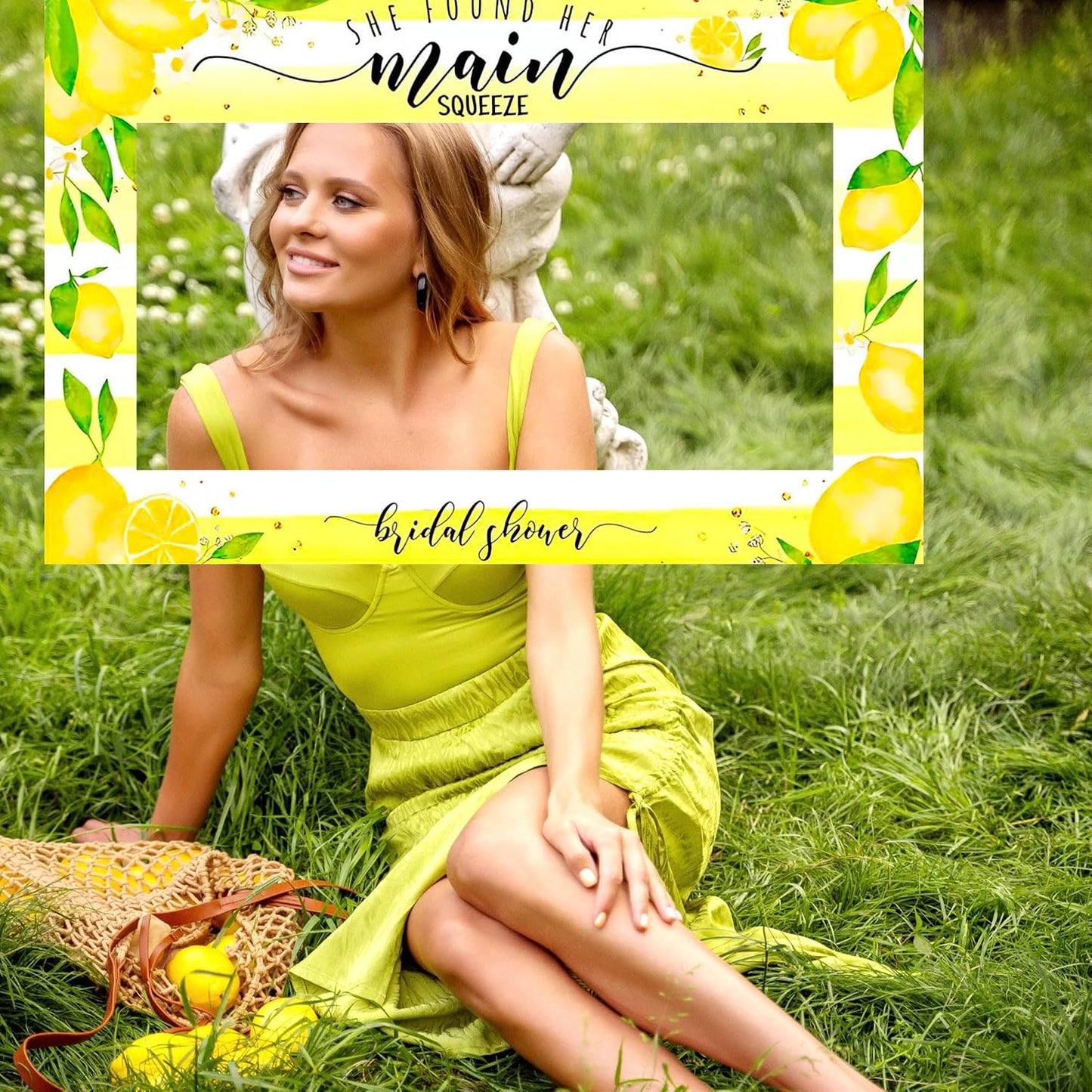 Lemon Bridal Shower Party Photo Booth Props Lemon Citrus Lemonade Theme Bride to Be Bachelorette Wedding Engagement Final Fiesta Hen Party Decor