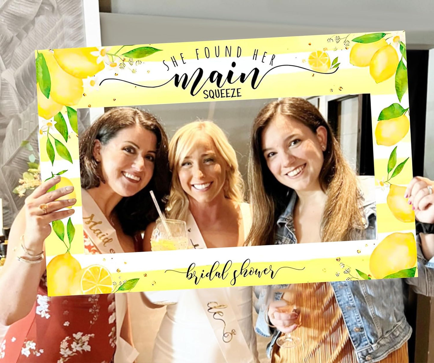 Lemon Bridal Shower Party Photo Booth Props Lemon Citrus Lemonade Theme Bride to Be Bachelorette Wedding Engagement Final Fiesta Hen Party Decor