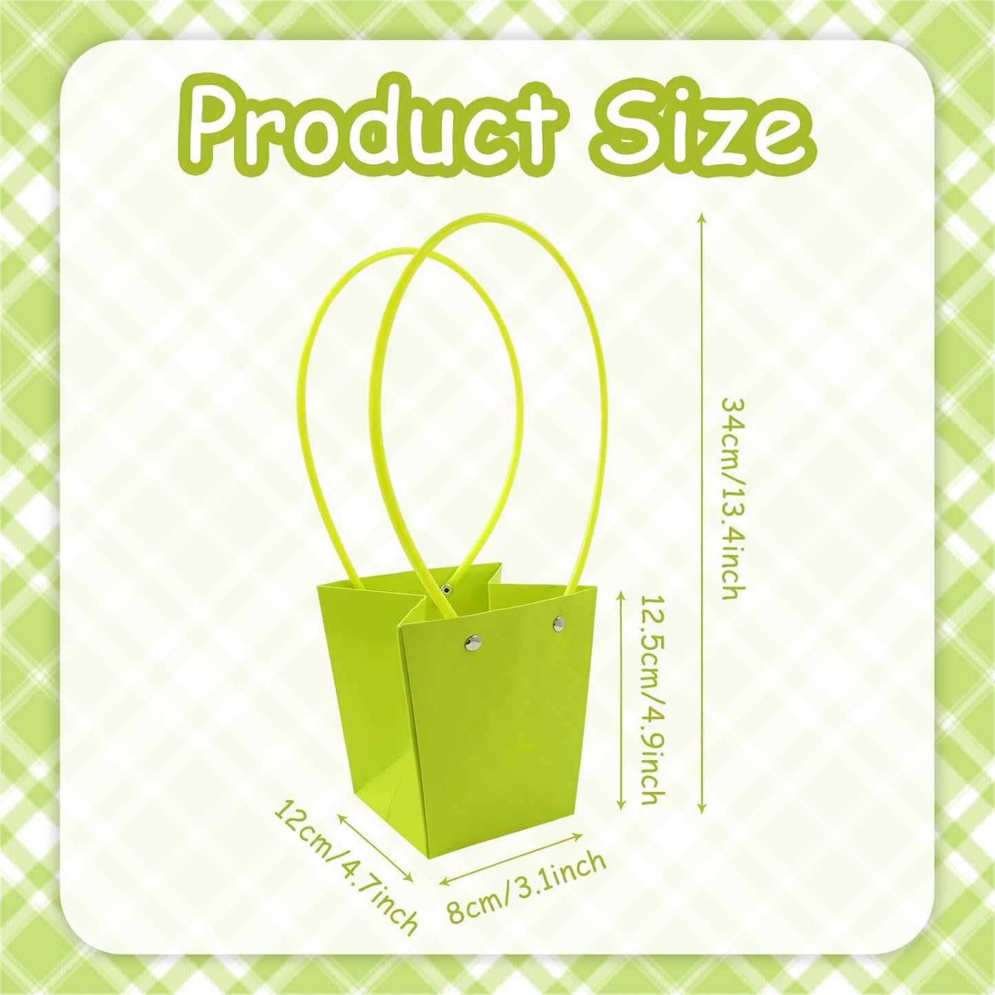 5 Pcs Flower Bouquet Gift Bags with Handle,Florist Bouquet Wrapping Boxes Decoration Flower Basket Rose Tulip Packing Handbag for Wedding Anniversary Valentine's Day Mother's Day Flowers Paper Boxes