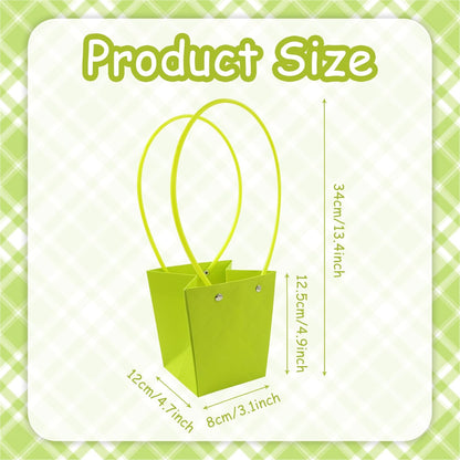 5 Pcs Flower Bouquet Gift Bags with Handle,Florist Bouquet Wrapping Boxes Decoration Flower Basket Rose Tulip Packing Handbag for Wedding Anniversary Valentine's Day Mother's Day Flowers Paper Boxes