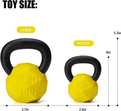 Indestructible Dog Toy for Aggressive Chewers - Heavy Duty Chew Ring with Durable Nylon and Treat Dispenser Rubber Base, Interactive Food Puzzle Dog Chew Toy,Medium Yellow for Puppy