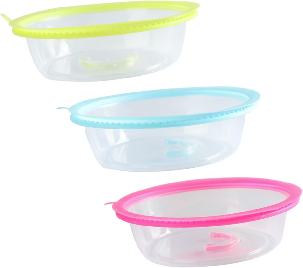 3pcs Portable Bowl Seal Lid Food-grade Silicone Microwave Cover for Easy Food Preservation Stackable Lightweight and Yellow