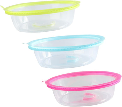 3pcs Portable Bowl Seal Lid Food-grade Silicone Microwave Cover for Easy Food Preservation Stackable Lightweight and Yellow