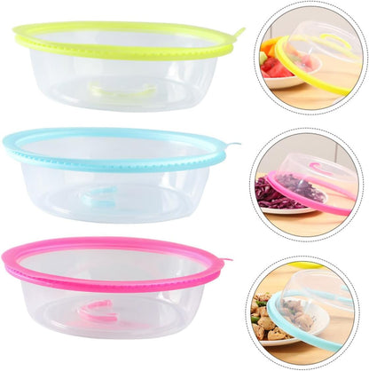 3pcs Portable Bowl Seal Lid Food-grade Silicone Microwave Cover for Easy Food Preservation Stackable Lightweight and Yellow