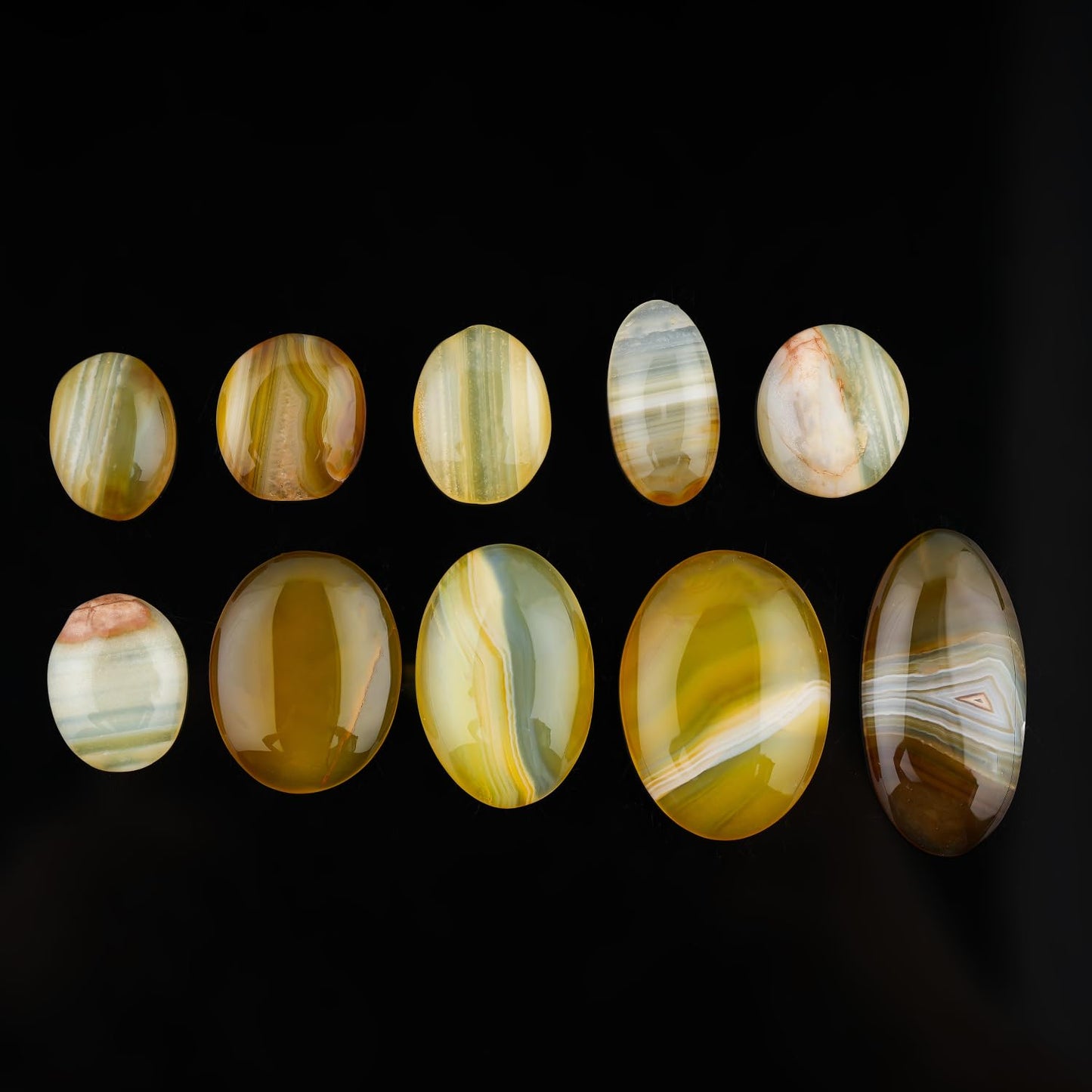 (10pcs. YELLOW CHALCEDONY, Mix Shape, Natural Cabochon Crystals, Loose Gemstone, Wholesale Polished Supply, Jewelry Making, DIY Craft, Gem Collection (16-22mm free size)