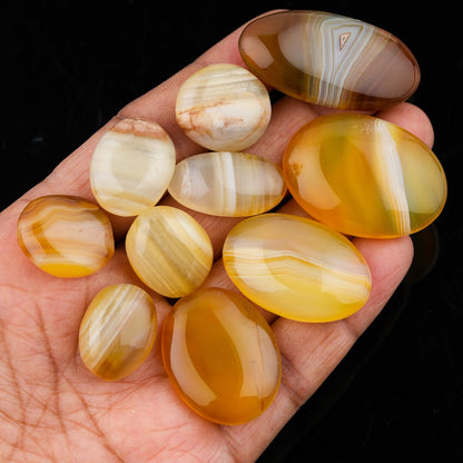 (10pcs. YELLOW CHALCEDONY, Mix Shape, Natural Cabochon Crystals, Loose Gemstone, Wholesale Polished Supply, Jewelry Making, DIY Craft, Gem Collection (16-22mm free size)