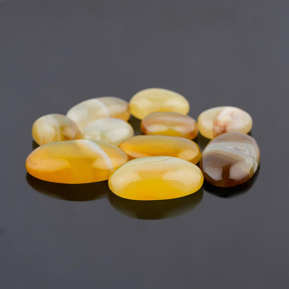 (10pcs. YELLOW CHALCEDONY, Mix Shape, Natural Cabochon Crystals, Loose Gemstone, Wholesale Polished Supply, Jewelry Making, DIY Craft, Gem Collection (16-22mm free size)