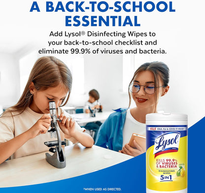 Disinfecting Wipes, Multi-Surface Cleaner, Lemon, 80 ct. (4 Pack)