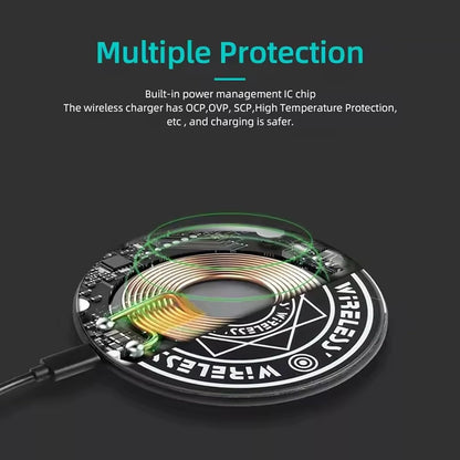 Magic Wireless Charger, Cell Phone Charging Station, Desktop Charging Pad, Automatic Induction Identification Charging with Qi-Certified, with Sound and Light Effects,Yellow