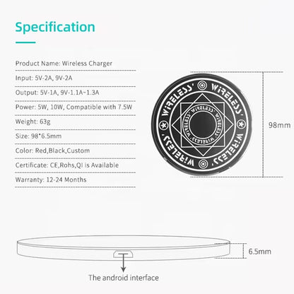 Magic Wireless Charger, Cell Phone Charging Station, Desktop Charging Pad, Automatic Induction Identification Charging with Qi-Certified, with Sound and Light Effects,Yellow