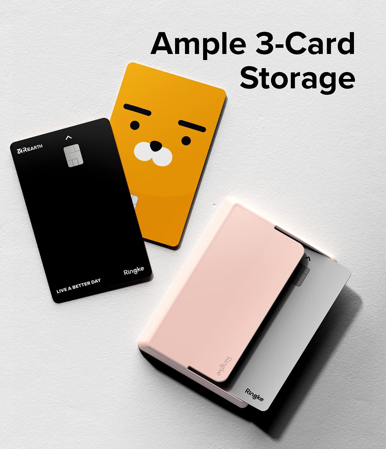Magnetic Side Slot Card Holder [Compatible with MagSafe Wallet] Lightweight Hard Phone Wallet for Photocard Accessories ID Credit Card Holder for Phone Case - Peach Pink
