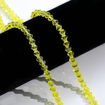 1000PCS 4mm Bicone Crystal Beads Faceted Spacer Loose Craft Beads Bulk for Jewelry Making Bracelets Necklace Earring Crafts (Yellow)