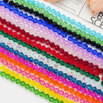 1000PCS 4mm Bicone Crystal Beads Faceted Spacer Loose Craft Beads Bulk for Jewelry Making Bracelets Necklace Earring Crafts (Yellow)