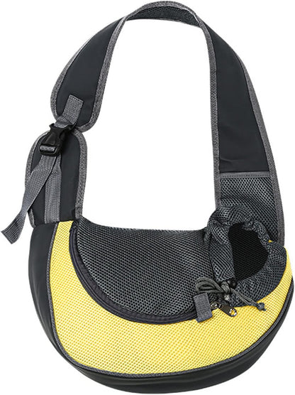 Pet Sling Carrier, Small Dog Sling Carrier, Puppy Cat Carrying Bag Purse Pouch, for Pooch Doggy Doggie Yorkie Chihuahua Baby Papoose Bjorn, Travel Front Backpack Chest Body Holder Pack (Yellow)