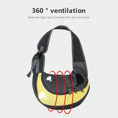 Pet Sling Carrier, Small Dog Sling Carrier, Puppy Cat Carrying Bag Purse Pouch, for Pooch Doggy Doggie Yorkie Chihuahua Baby Papoose Bjorn, Travel Front Backpack Chest Body Holder Pack (Yellow)