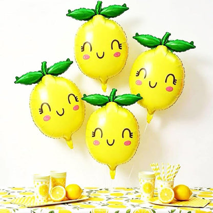 4PCS Lemon Balloons for She Found Her Main Squeeze Bridal Shower/Summer Party/Lemonade Party/Tropical Fruit Birthday/Pool Party/Amalfi Coast Lemon Decor