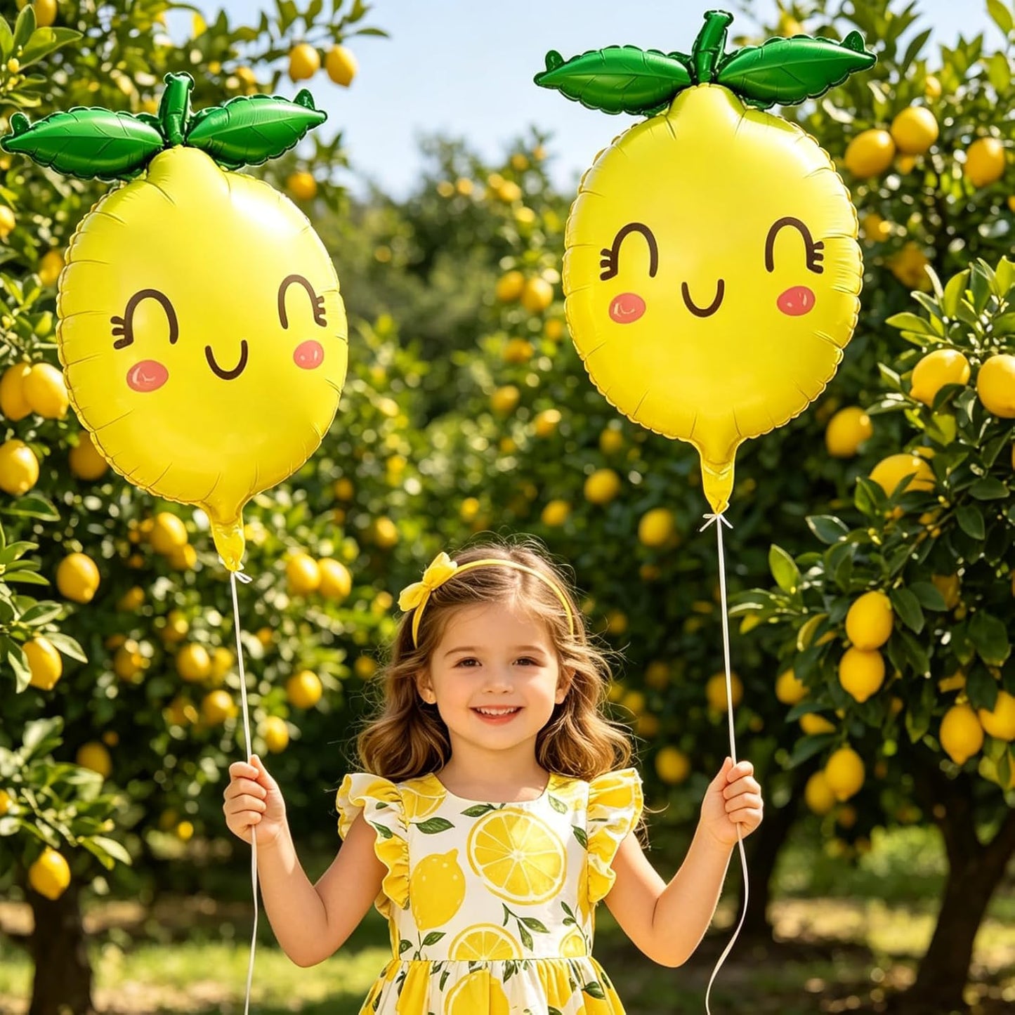 4PCS Lemon Balloons for She Found Her Main Squeeze Bridal Shower/Summer Party/Lemonade Party/Tropical Fruit Birthday/Pool Party/Amalfi Coast Lemon Decor