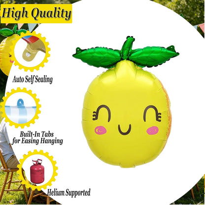 4PCS Lemon Balloons for She Found Her Main Squeeze Bridal Shower/Summer Party/Lemonade Party/Tropical Fruit Birthday/Pool Party/Amalfi Coast Lemon Decor