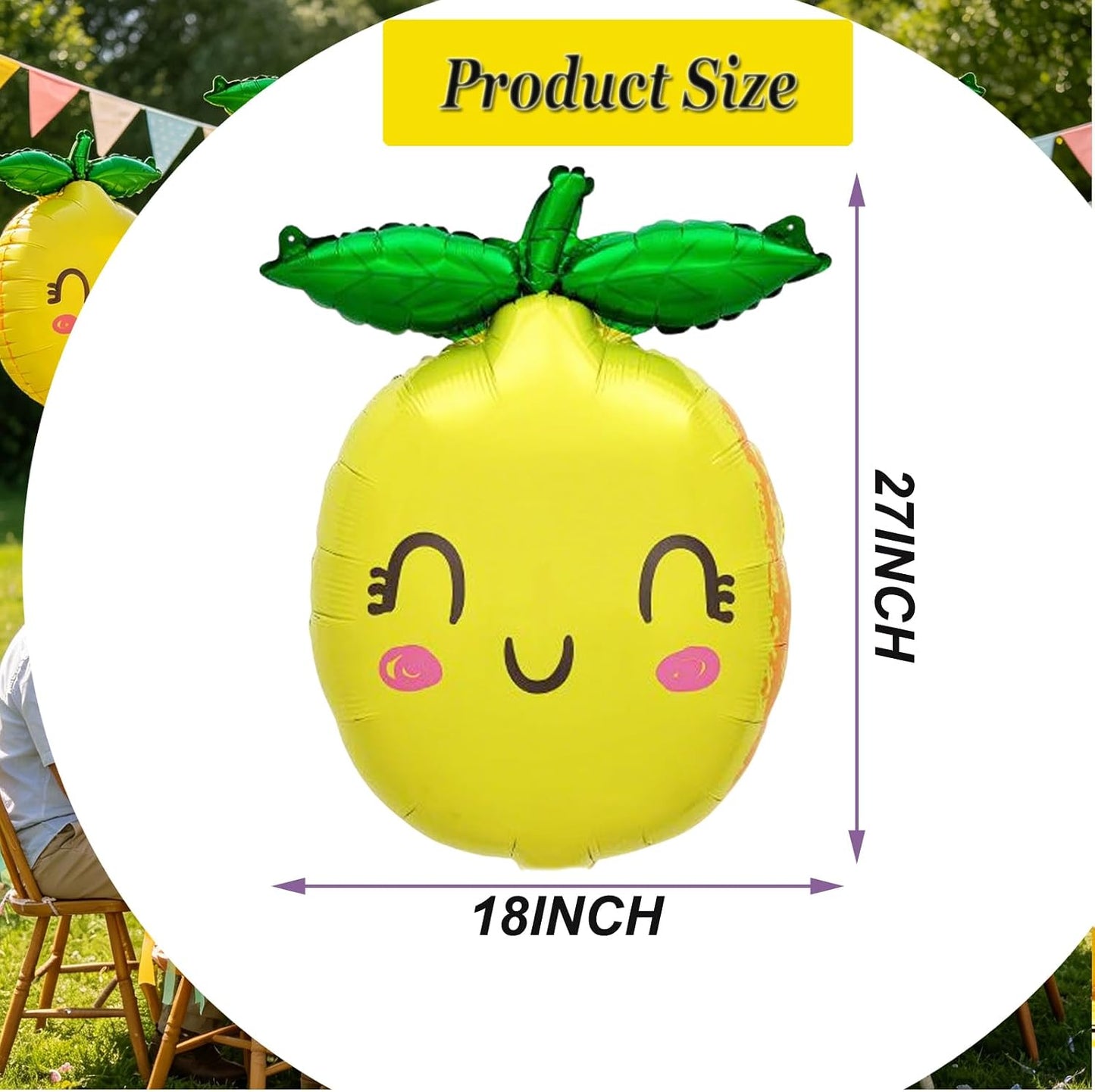 4PCS Lemon Balloons for She Found Her Main Squeeze Bridal Shower/Summer Party/Lemonade Party/Tropical Fruit Birthday/Pool Party/Amalfi Coast Lemon Decor
