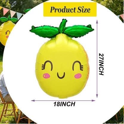 4PCS Lemon Balloons for She Found Her Main Squeeze Bridal Shower/Summer Party/Lemonade Party/Tropical Fruit Birthday/Pool Party/Amalfi Coast Lemon Decor