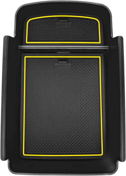 SKTU for 2024 2025 2026 Chevrolet Trax Center Console Organizer 2024 2025 2026 Chevy Trax Insert ABS Materials Tray Armrest Box 2024 2025 2026 Chevy Trax Accessories with Sunglasses Holder (Yellow)