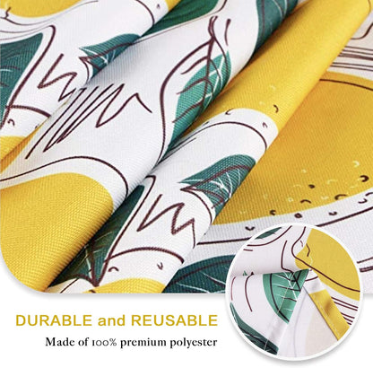 Outdoor Tablecloth with Umbrella Hole and Zipper, Spring/Summer Waterproof Table Cover for Picnic/BBQ/Garden(60" Round,Lemon)