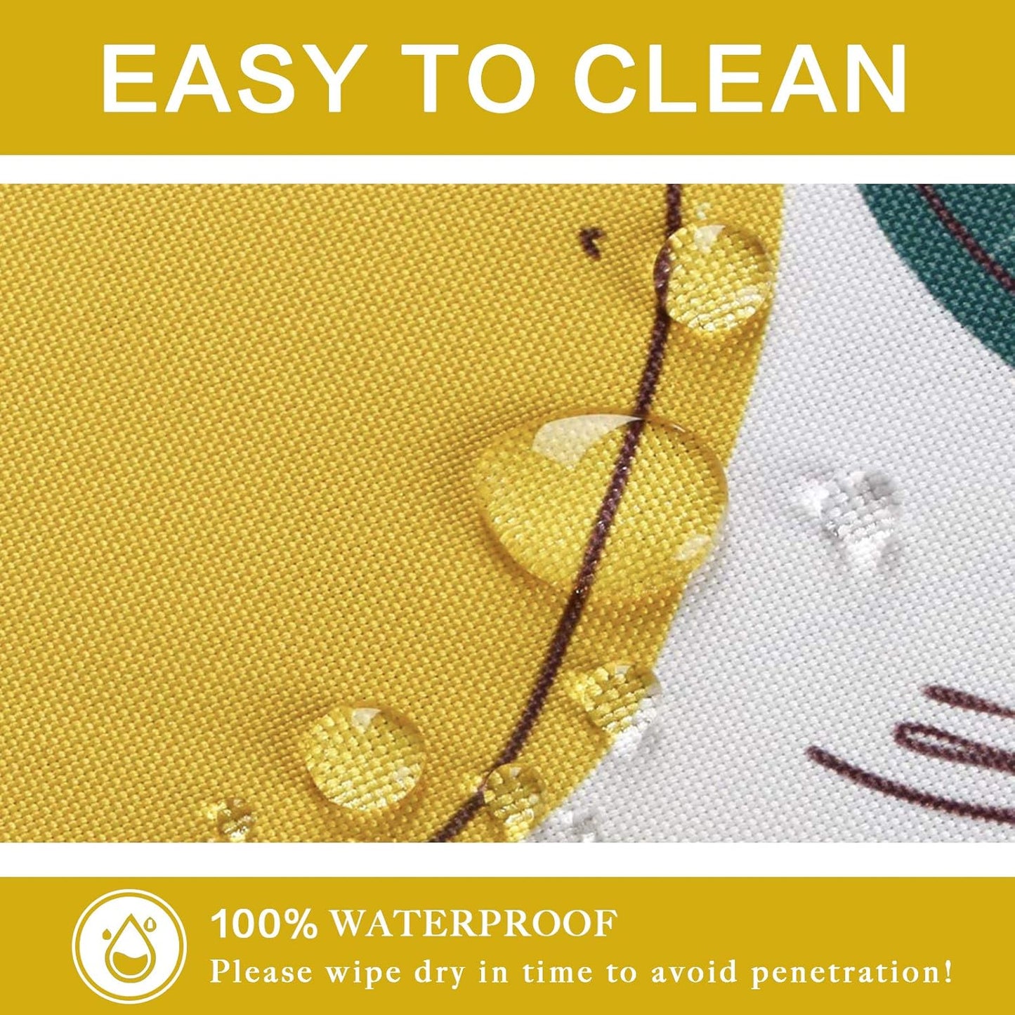Outdoor Tablecloth with Umbrella Hole and Zipper, Spring/Summer Waterproof Table Cover for Picnic/BBQ/Garden(60" Round,Lemon)