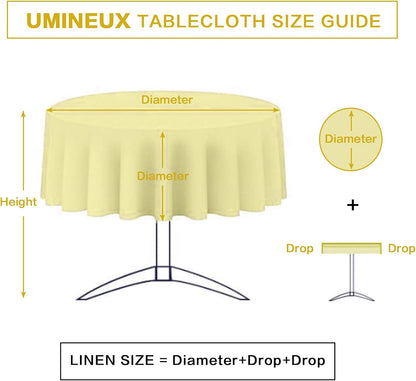Outdoor Tablecloth with Umbrella Hole and Zipper, Spring/Summer Waterproof Table Cover for Picnic/BBQ/Garden(60" Round,Lemon)