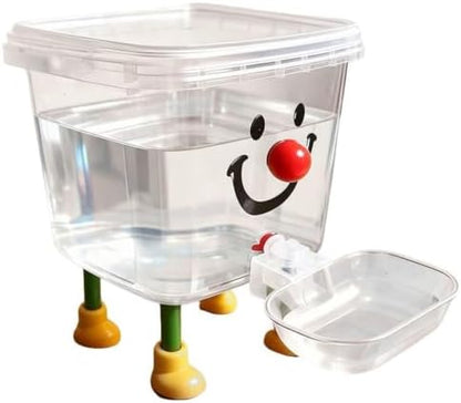 100oz Pet Water Dispenser with Large Capacity, No Electricity Required Automatic Water Filling with Dust Cover for Kittens, Puppies & Small Pets (Red Nose)