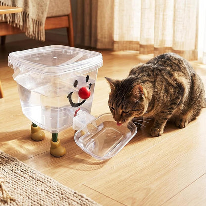 100oz Pet Water Dispenser with Large Capacity, No Electricity Required Automatic Water Filling with Dust Cover for Kittens, Puppies & Small Pets (Red Nose)