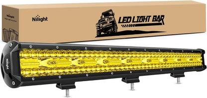LED Light Bar 26 Inch 540W Yellow Flood Spot Combo Triple Row Driving Lamp Roof Bumper Off Road LED Work Lights Pods for Van Camper Wagon Car Pickup Golf Cart ATV UTV SUV Truck Boat 4x4