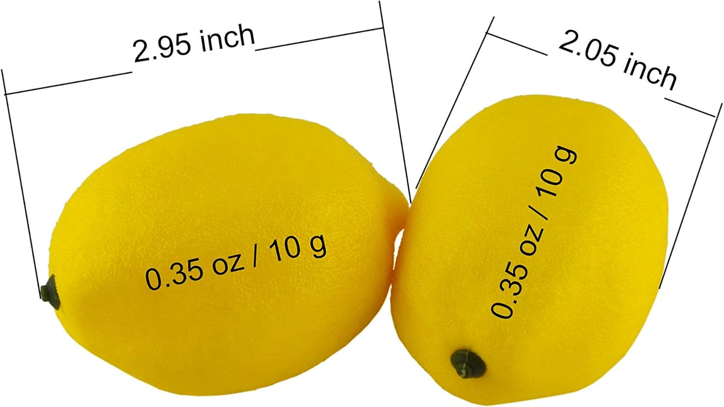 Artificial Lemons Simulation Lifelike Small Lemons Fake Fruit for Home Kitchen Wedding Party Decoration Photography 20pcs Set (Yellow)