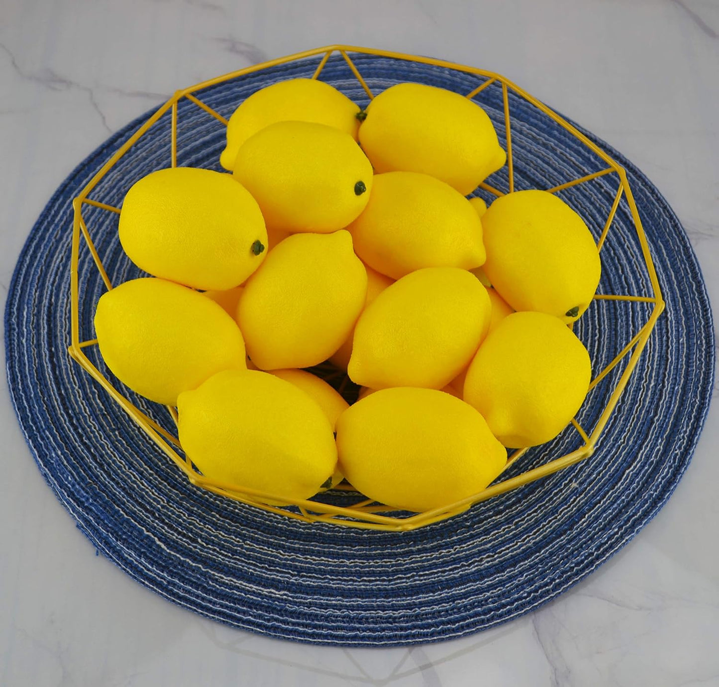 Artificial Lemons Simulation Lifelike Small Lemons Fake Fruit for Home Kitchen Wedding Party Decoration Photography 20pcs Set (Yellow)