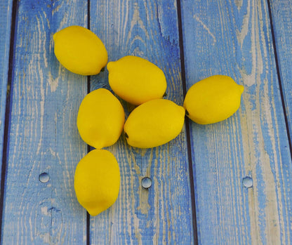 Artificial Lemons Simulation Lifelike Small Lemons Fake Fruit for Home Kitchen Wedding Party Decoration Photography 20pcs Set (Yellow)
