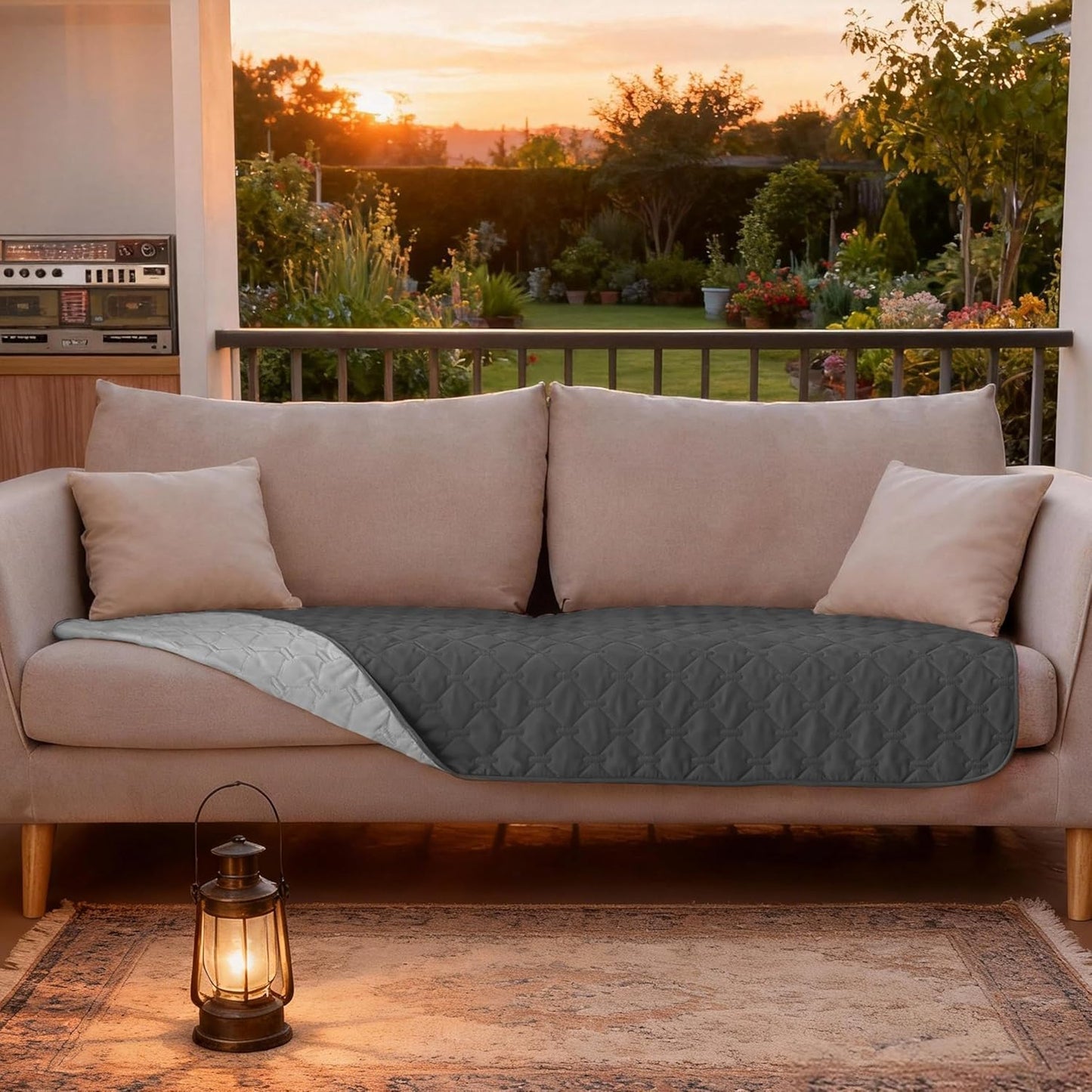 3X Stronger Waterproof Pet Blanket, Scratch Proof Furniture Protector for Dogs Cats, Reversible Cover 30x70 Inch, Dark Grey/Light Grey