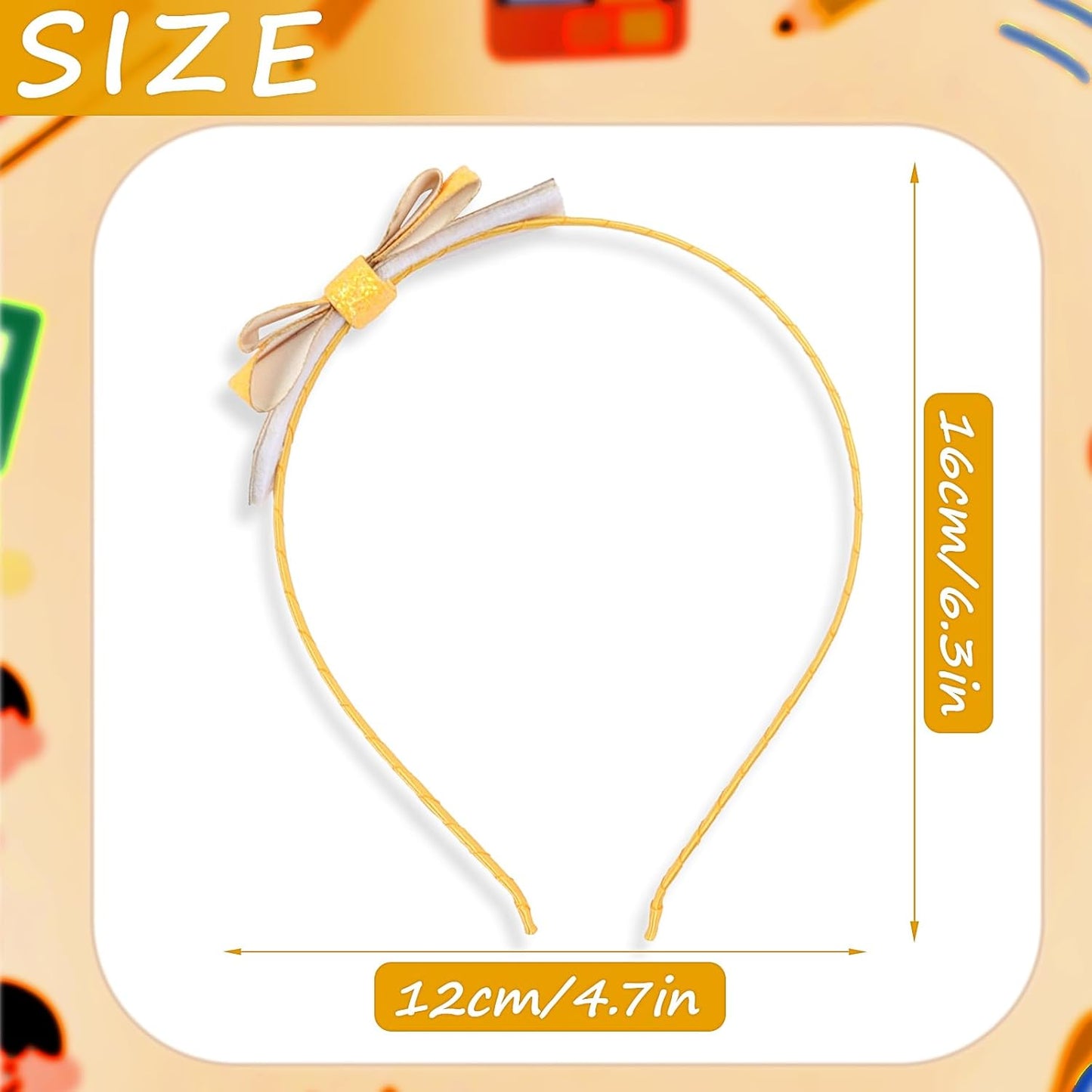 Pencil Bow Headband, Yellow Glitter Bow Hairband for Girls, Back to School Outfit Accessory, The First Day of School Hair Accessories, Cute Pencil Themed Hair Hoop for Teachers&Students