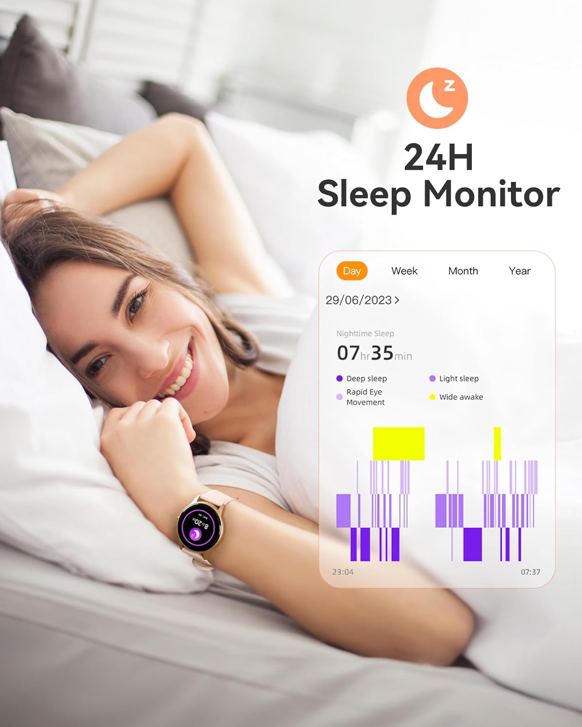 Smart Watch for Women, 5ATM Waterproof Smartwatch&100+ Sports Modes | for Android and iOS Phones, Fitness Tracker Watch with Heart Rate Monitor Pedometer Sleep Monitor, Pink