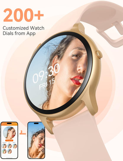 Smart Watch for Women, 5ATM Waterproof Smartwatch&100+ Sports Modes | for Android and iOS Phones, Fitness Tracker Watch with Heart Rate Monitor Pedometer Sleep Monitor, Pink