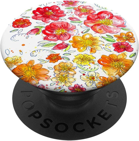 Trendy Floral Botanical Garden Pink Orange Red Yellow Rose PopSockets PopGrip: Swappable Grip for Phones & Tablets