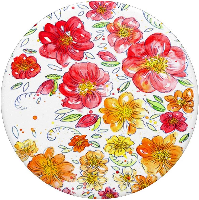 Trendy Floral Botanical Garden Pink Orange Red Yellow Rose PopSockets PopGrip: Swappable Grip for Phones & Tablets