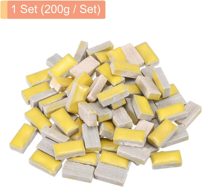 200g Ceramic Mosaic Tiles for Crafts Bulk, Rectangle Yellow Ceramic Tiles for Mosaic Kits Garden Stepping Stone Cup Mat