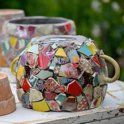 200g Ceramic Mosaic Tiles for Crafts Bulk, Rectangle Yellow Ceramic Tiles for Mosaic Kits Garden Stepping Stone Cup Mat