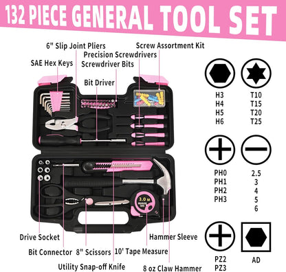 39-Piece Household Tool Kit, Home Tool Set with Plastic Toolbox | Basic Home Tool Set with Storage Case, General Household Hand Tool Kit, Home Garage Office College Dormitory Use, Yellow