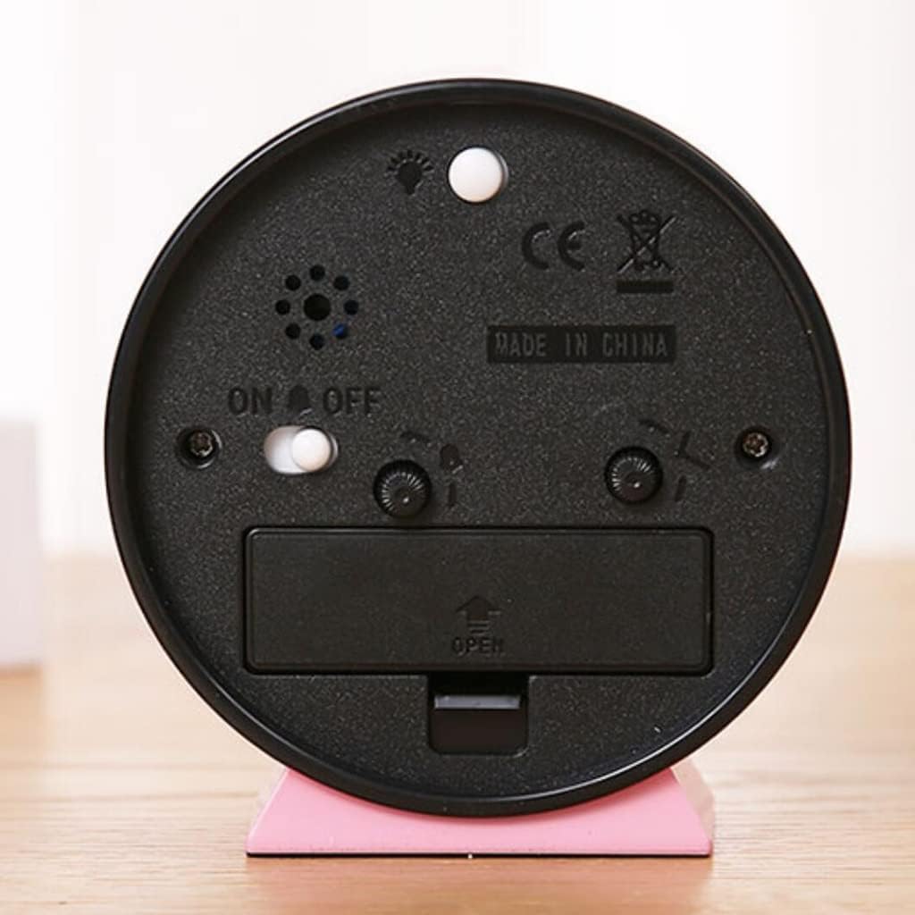Simple Alarm Clock Watch, Bedside Alarm for Student Dormitory, Night Light, Silent Bedroom Battery Powered(Yellow)