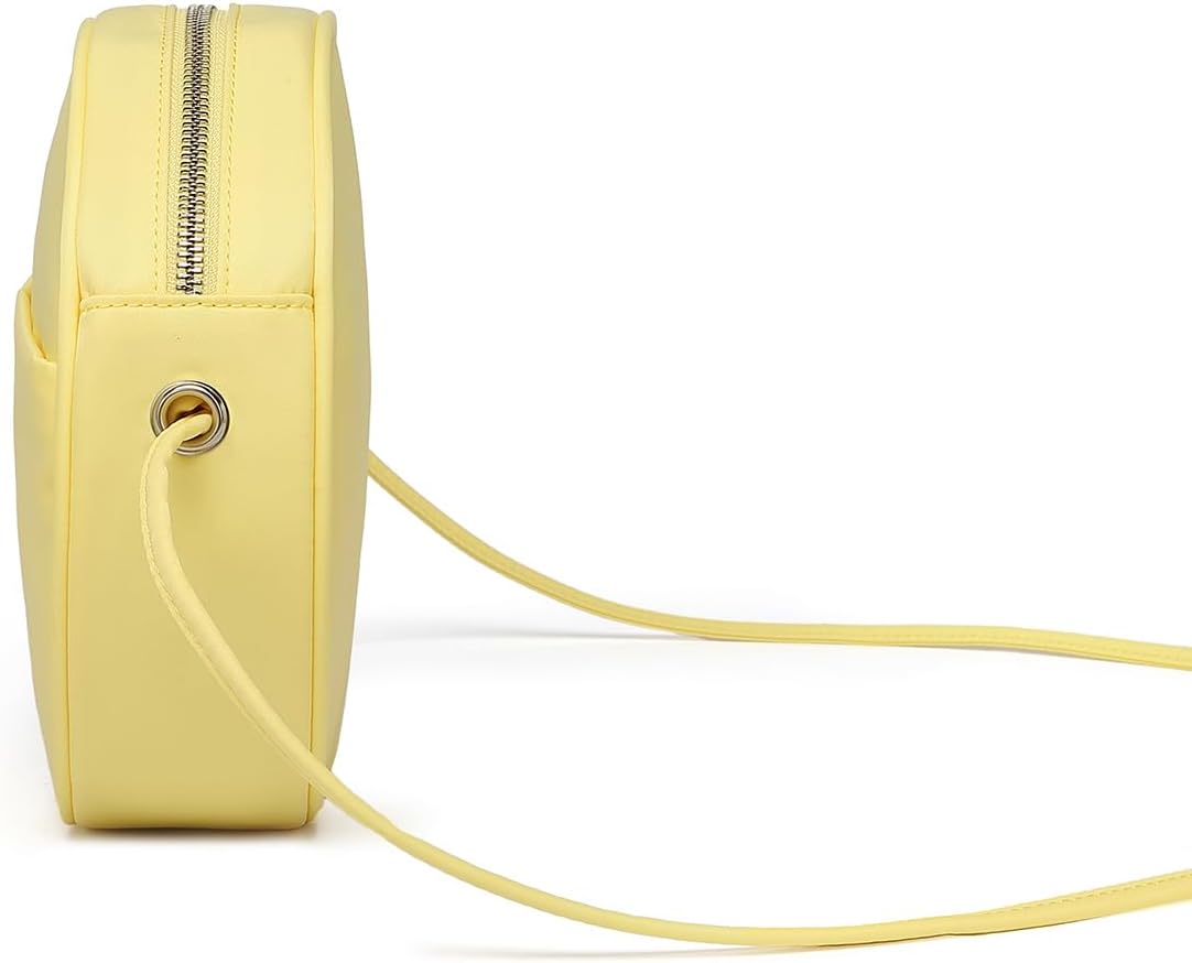 Circle Purse for Women, Round Crossbody Bag with Zipper