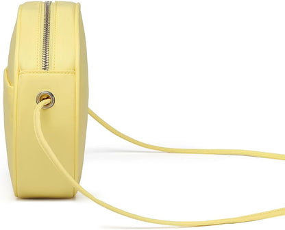 Circle Purse for Women, Round Crossbody Bag with Zipper
