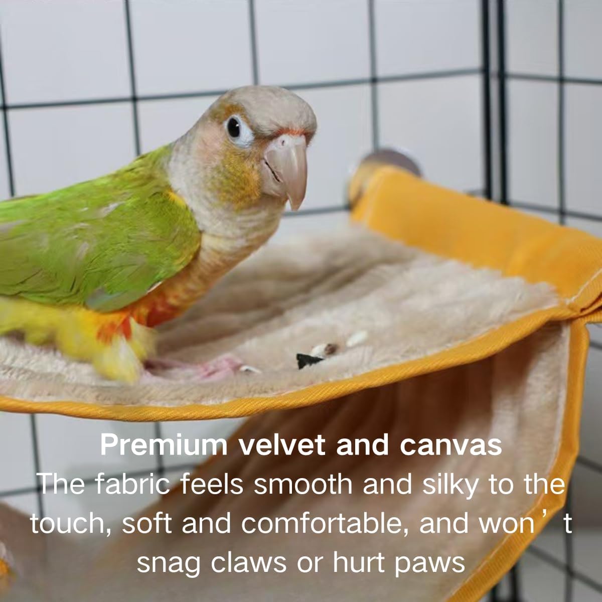Warm Hamster Hammock House Mouse Rat Hanging Swing Bed Guinea Pig Cage Bedding Small Pet Animal Double Layer Cage Tent Hut Nest for Winter Sugar Glider Parrot Hamster Play Sleep (Yellow,Small)
